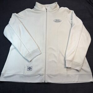 Harley Davidson Fleece Jacket Womens M2 2XL  FulZip Embroidered Cream Front Logo